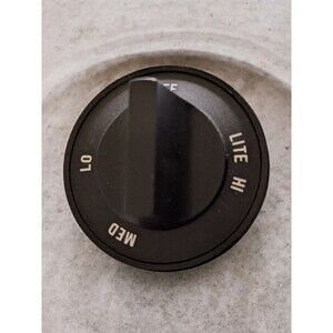 Frigidaire Gas Range Burner Knob KIP5398 Black Off Lo Med Hi Lite "D" Stem